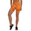 Women's arabic watercolour autumn spice yoga shorts front view