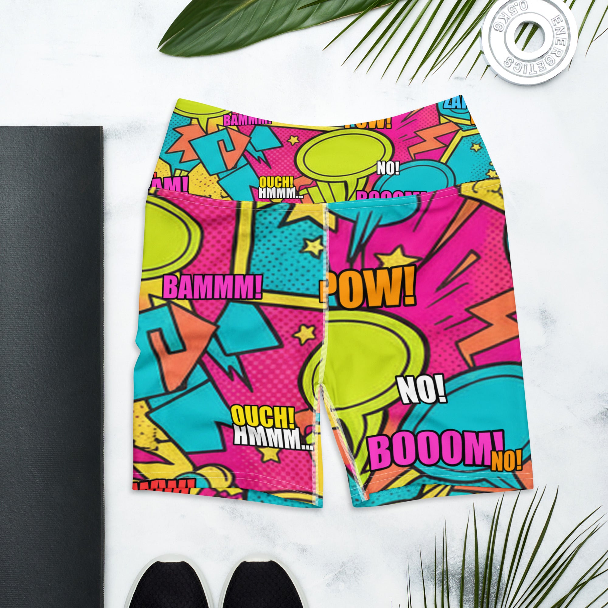 Comic Pop Tropical Yoga Shorts | GearBunch