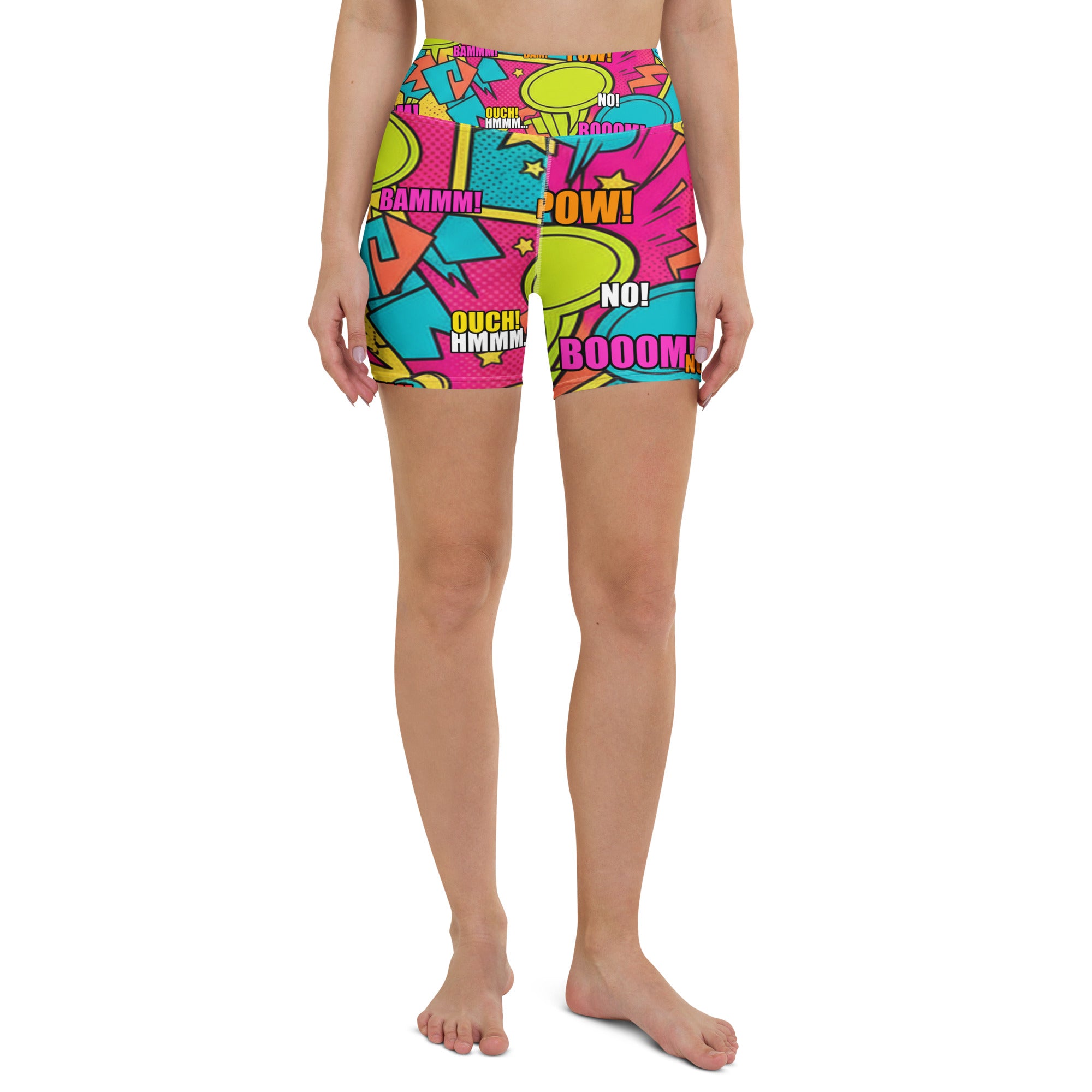 Comic Pop Tropical Yoga Shorts | GearBunch