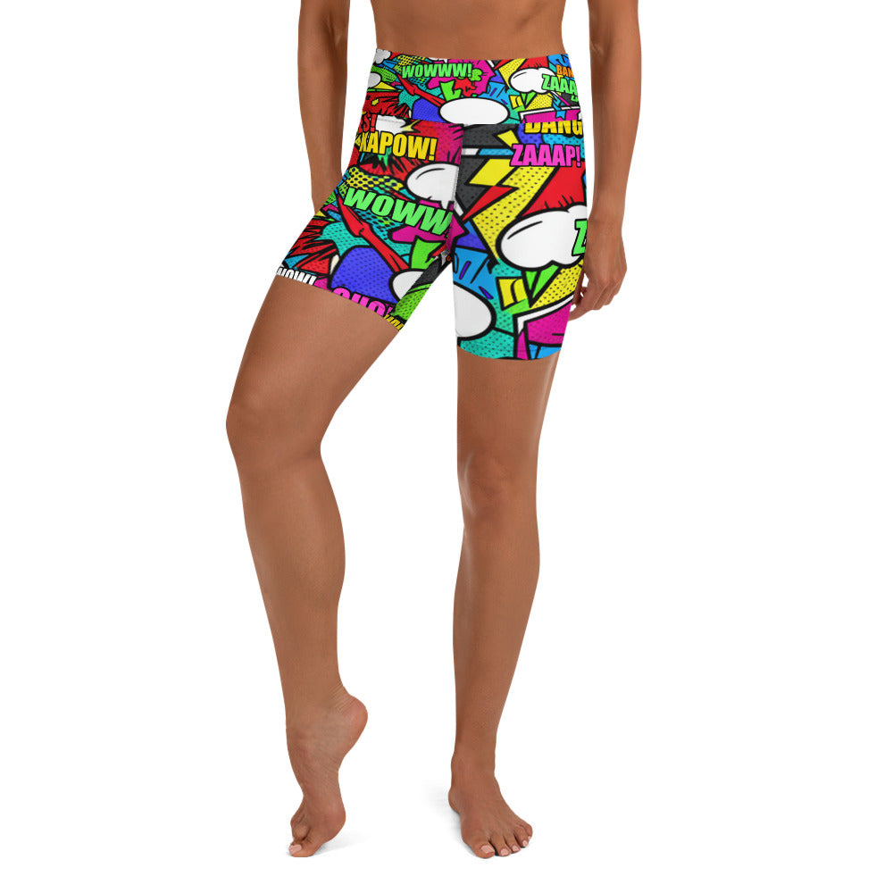 Comic Strip Zombie Apocalypse Yoga Shorts | GearBunch
