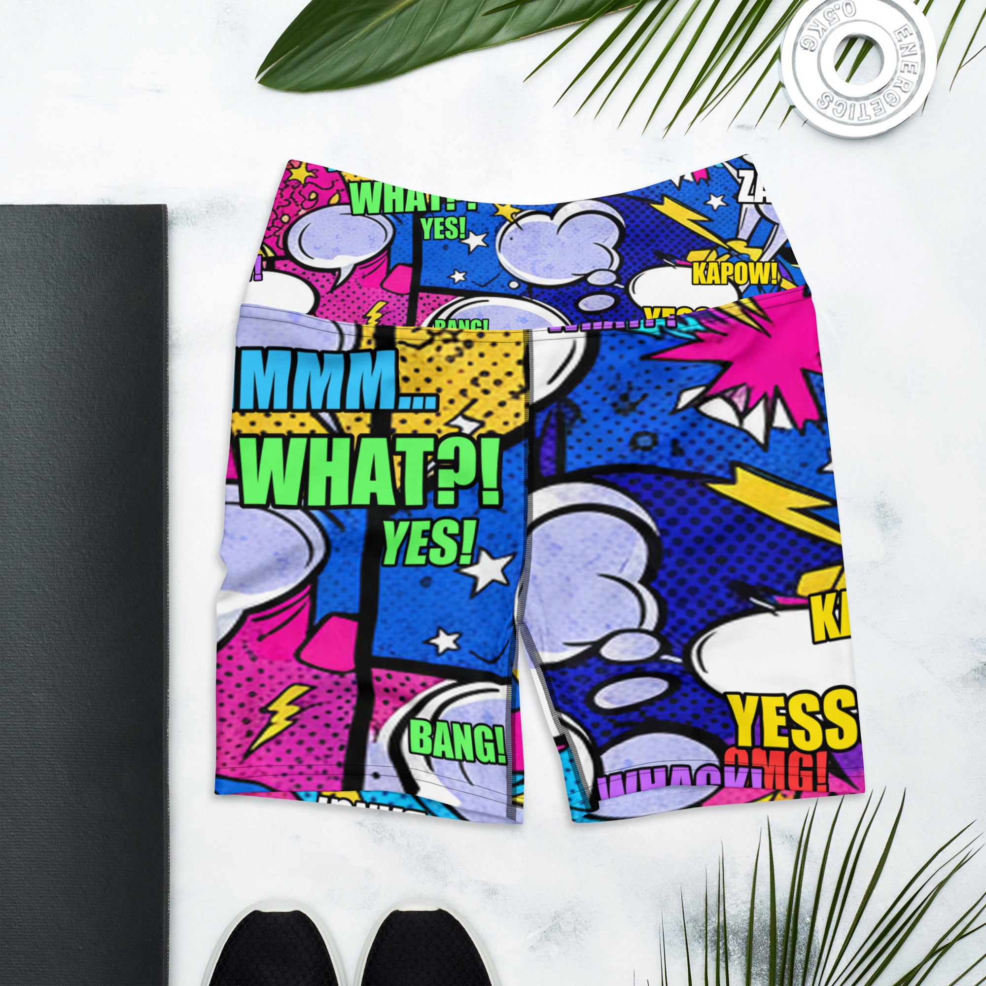 Comic Strip Cosmic Boom Yoga Shorts | GearBunch