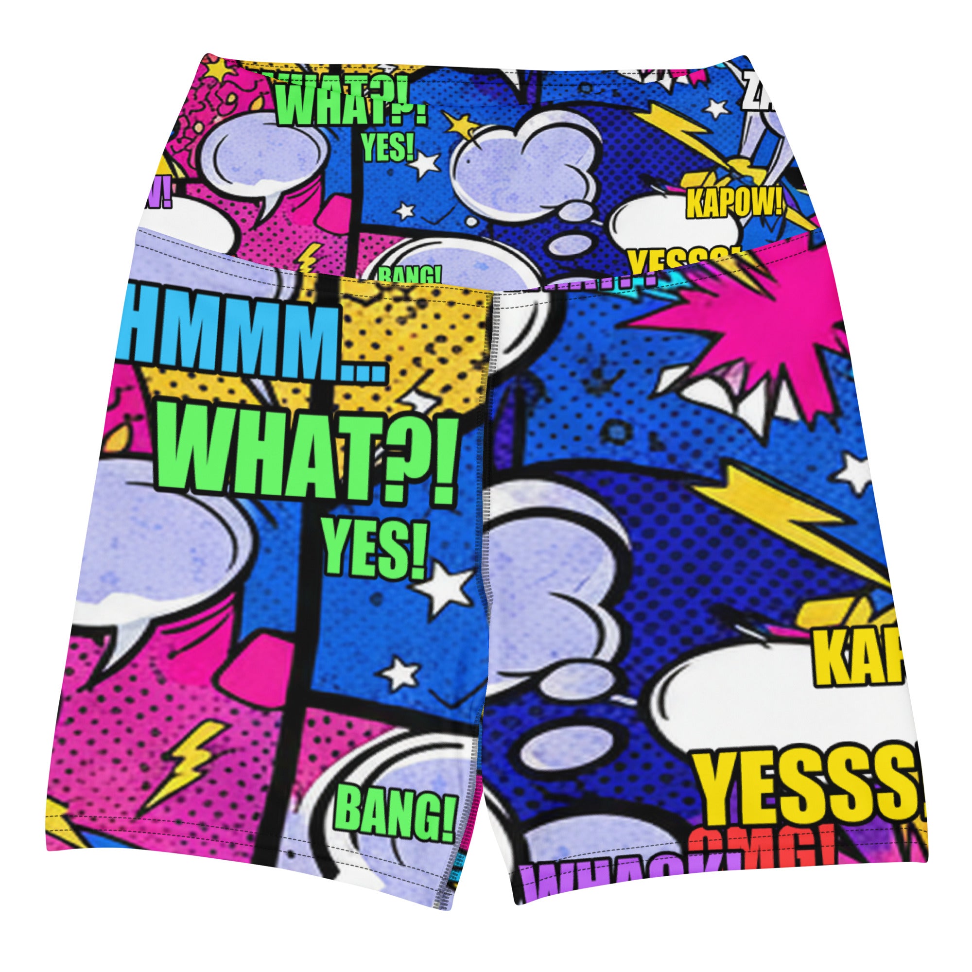 Comic Strip Cosmic Boom Yoga Shorts | GearBunch