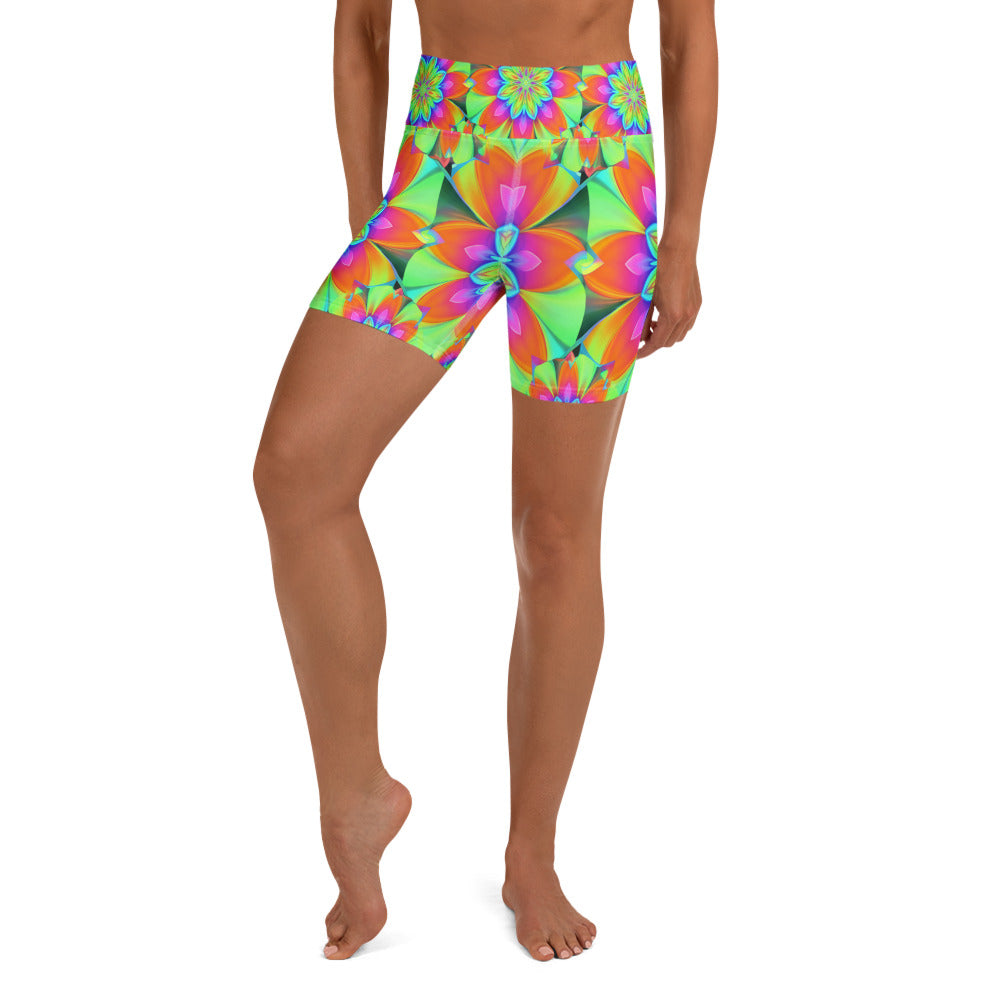 Psychedelic Acid Trip Yoga Shorts | GearBunch
