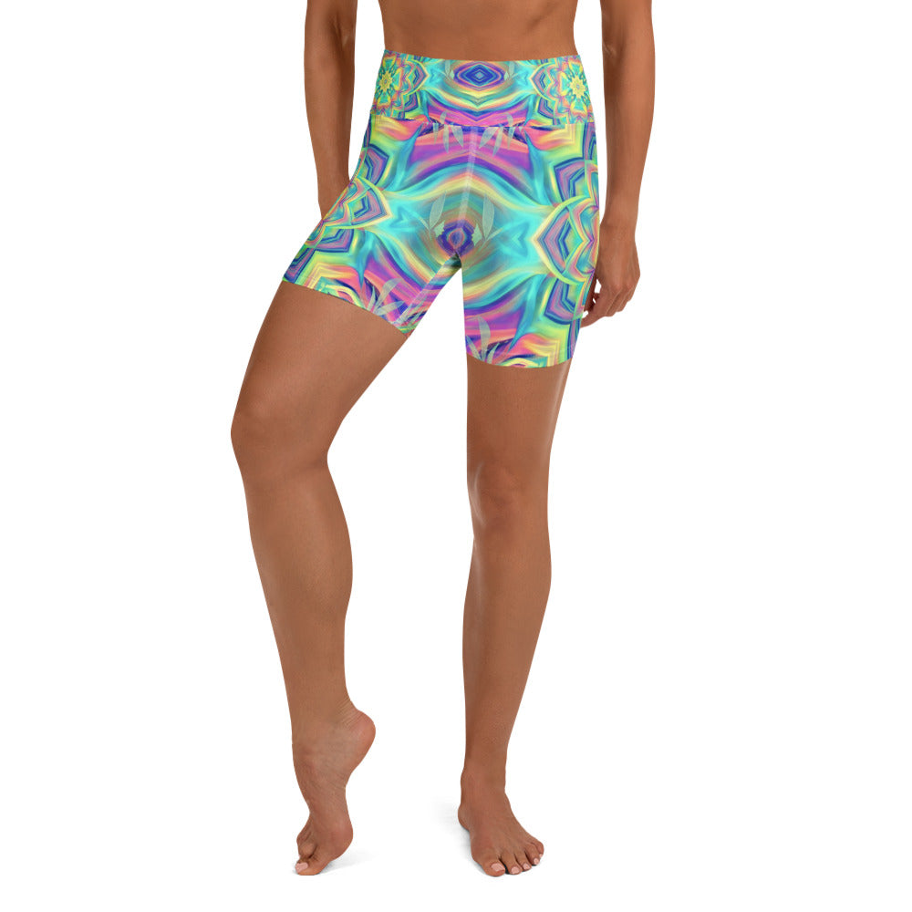 Psychedelic Tropical Yoga Shorts | GearBunch