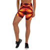 Women's psychedelic infrared yoga shorts front view