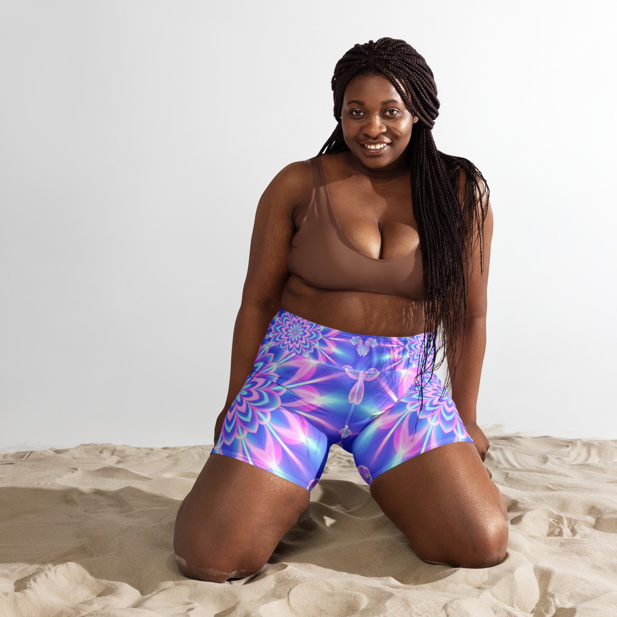 Psychedelic Fairy Ring Yoga Shorts | GearBunch
