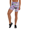 Women's kawaii pastel goth printed yoga shorts front view