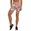 Women's kawaii sakura picnic yoga shorts front view