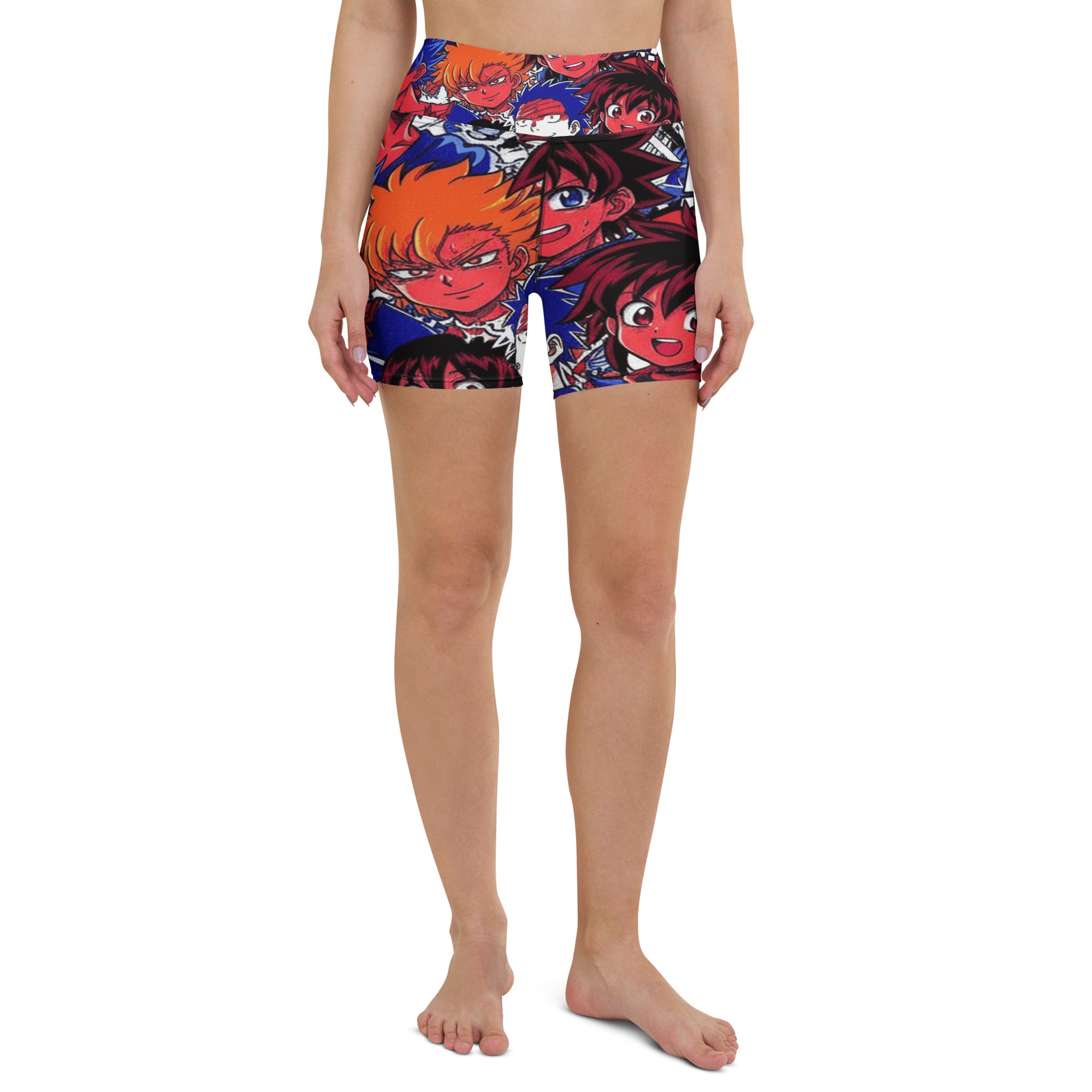 Anime Collage Dark Shonen Yoga Shorts | GearBunch