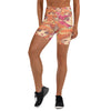 Women's anime collage retro shojo printed shorts front view