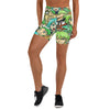Women's anime forest spirit printed yoga shorts front view