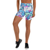 Women's arctic friends print yoga shorts front view