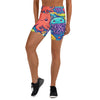 Women's vibrant under the sea yoga shorts front view
