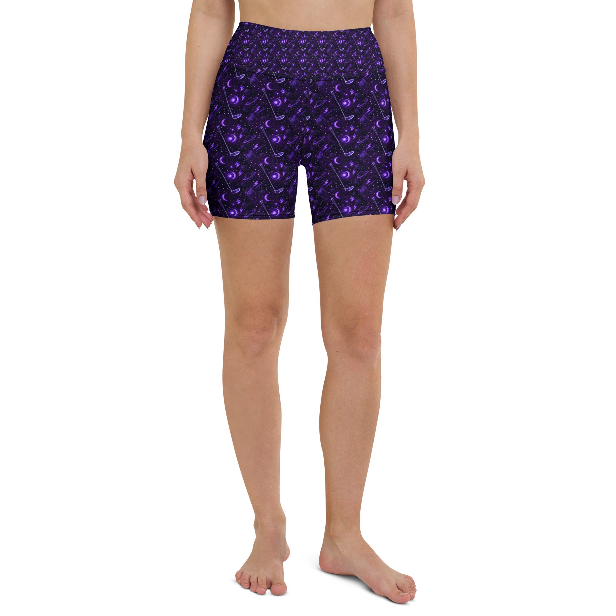 Cosmic Space Golf Yoga Shorts | GearBunch