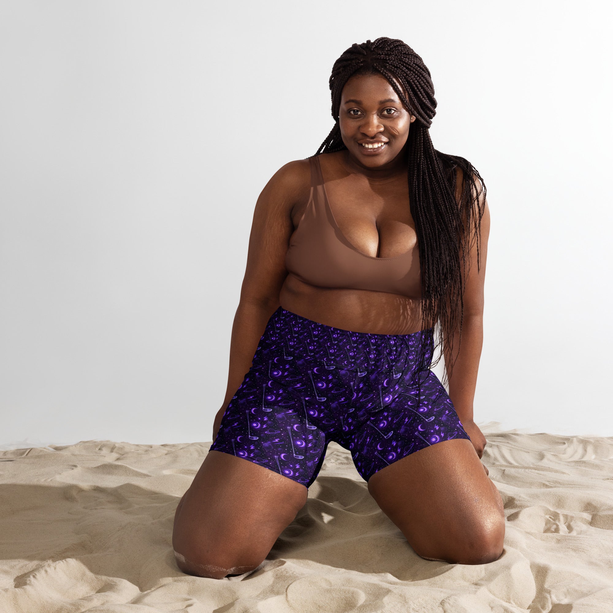 Cosmic Space Golf Yoga Shorts | GearBunch