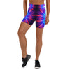 Women's psychedelic supernova yoga shorts front view