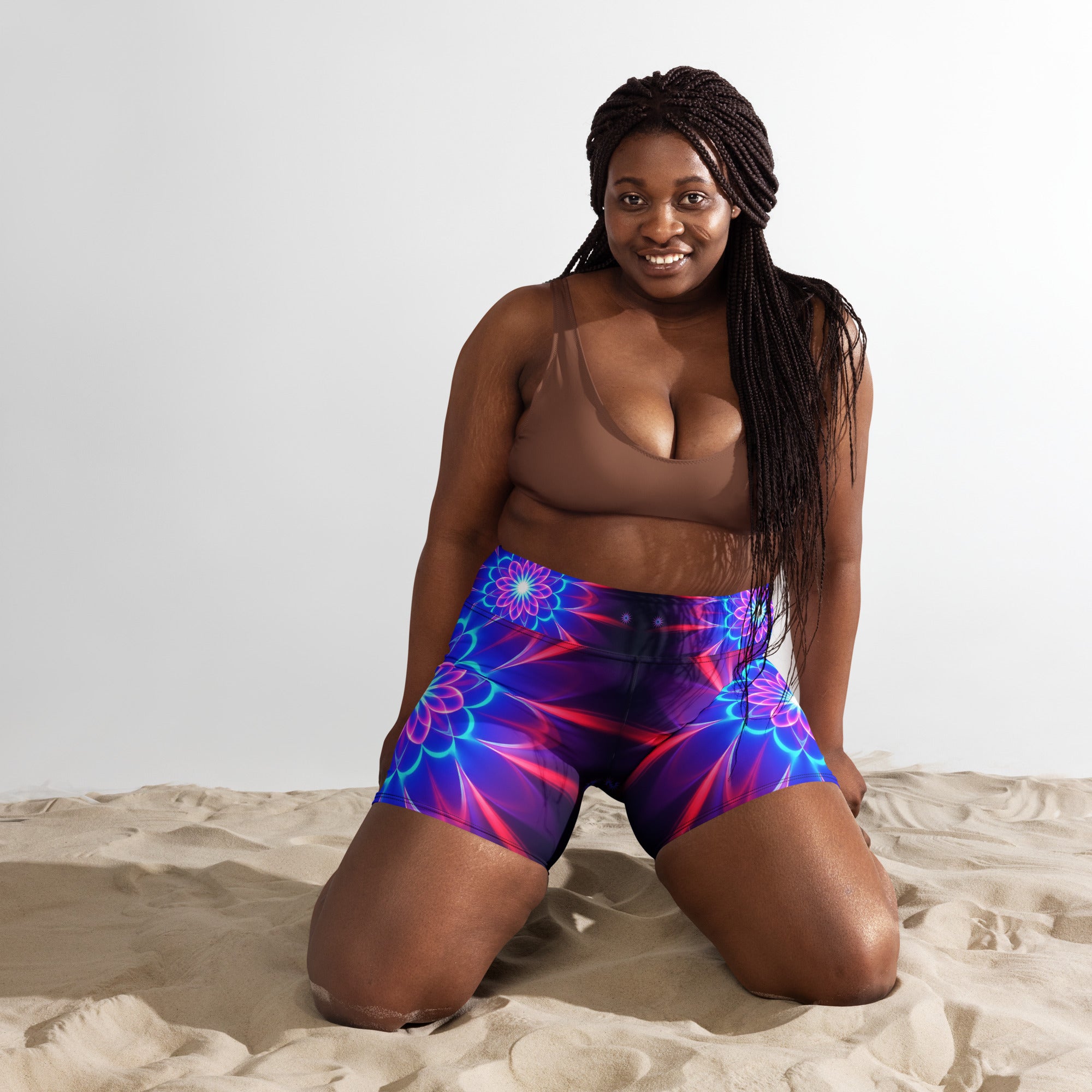 Psychedelic Supernova Yoga Shorts | GearBunch