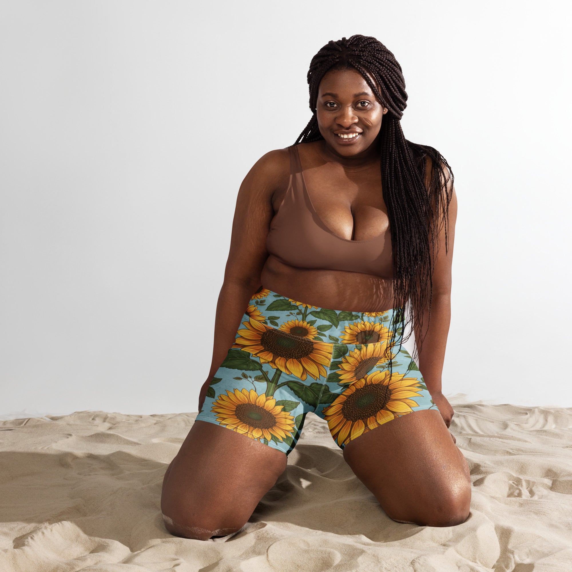 Sunflower Fields Yoga Shorts | GearBunch