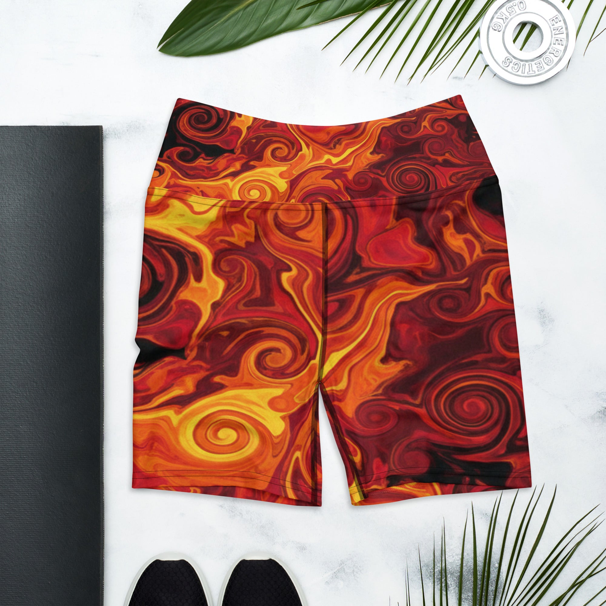 Liquid Marble Lava Flow Yoga Shorts | GearBunch