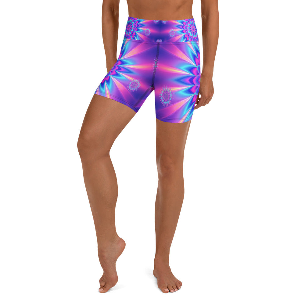 Psychedelic Vaporwave Dream Yoga Shorts | GearBunch