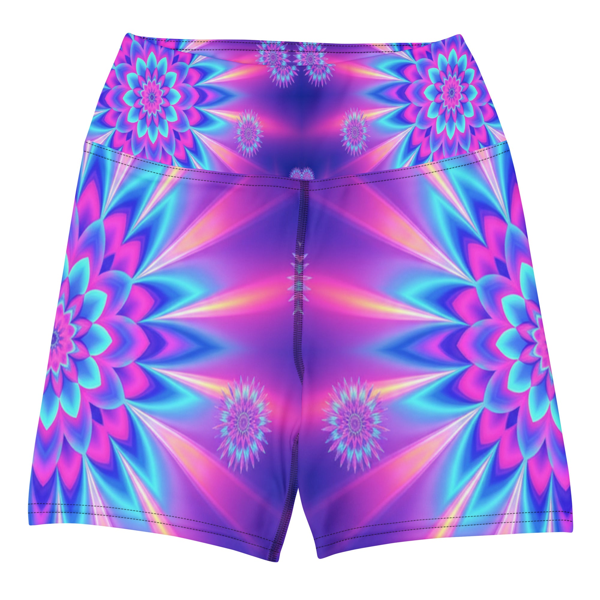 Psychedelic Vaporwave Dream Yoga Shorts | GearBunch