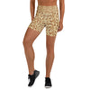 Women's jerusalem stone mosaic yoga shorts front view