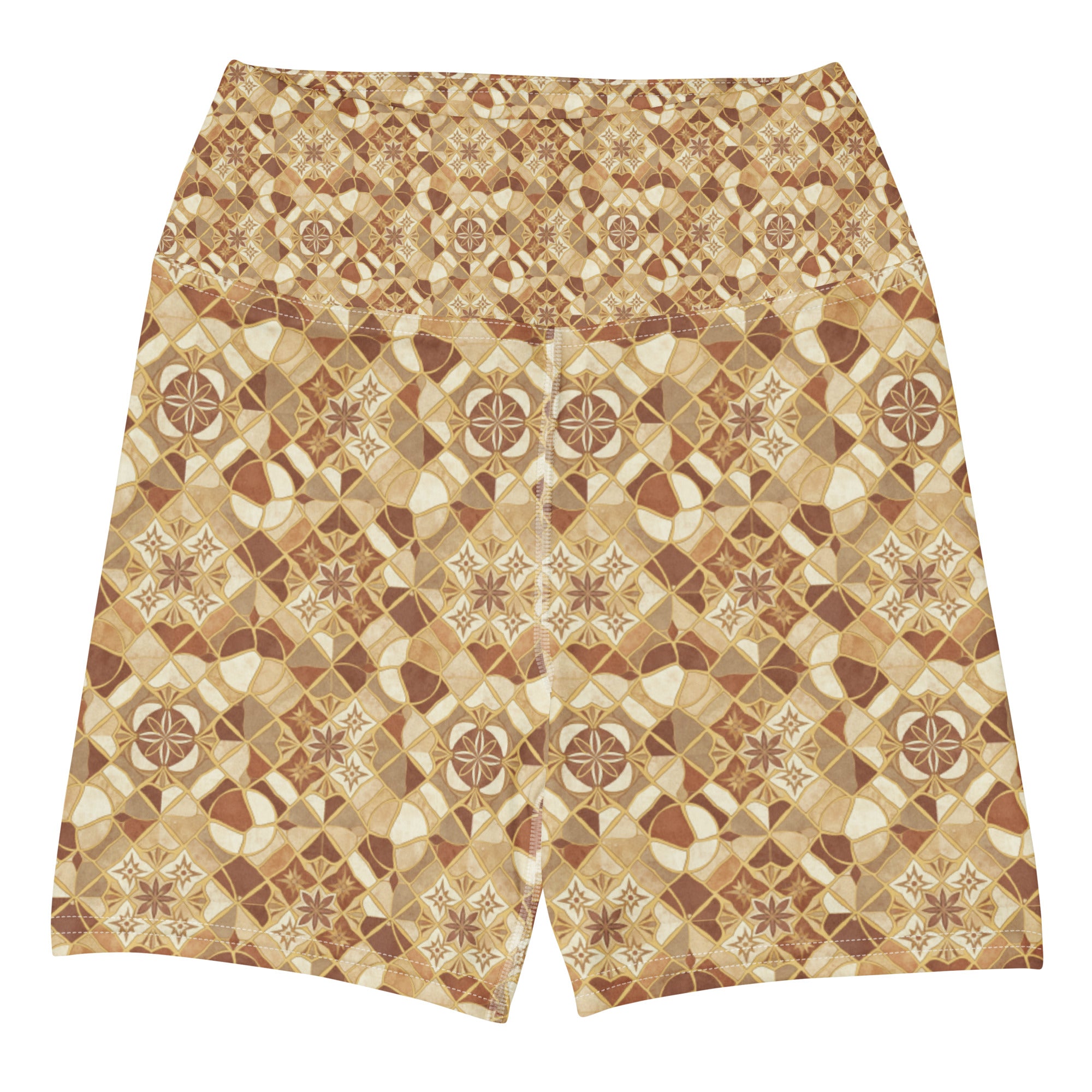 Jerusalem Stone Mosaic Yoga Shorts | GearBunch