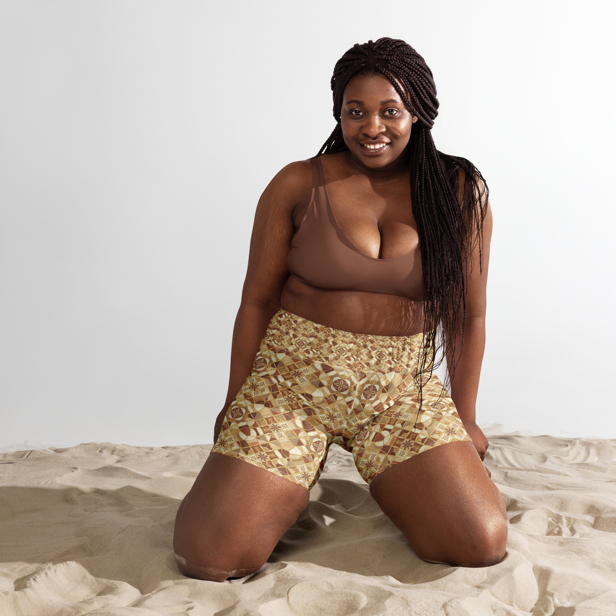 Jerusalem Stone Mosaic Yoga Shorts | GearBunch