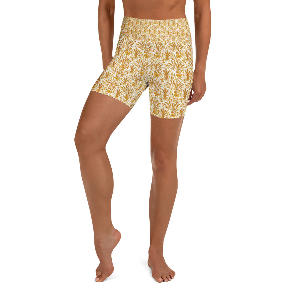 Wheat Field Harvest Yoga Shorts | GearBunch