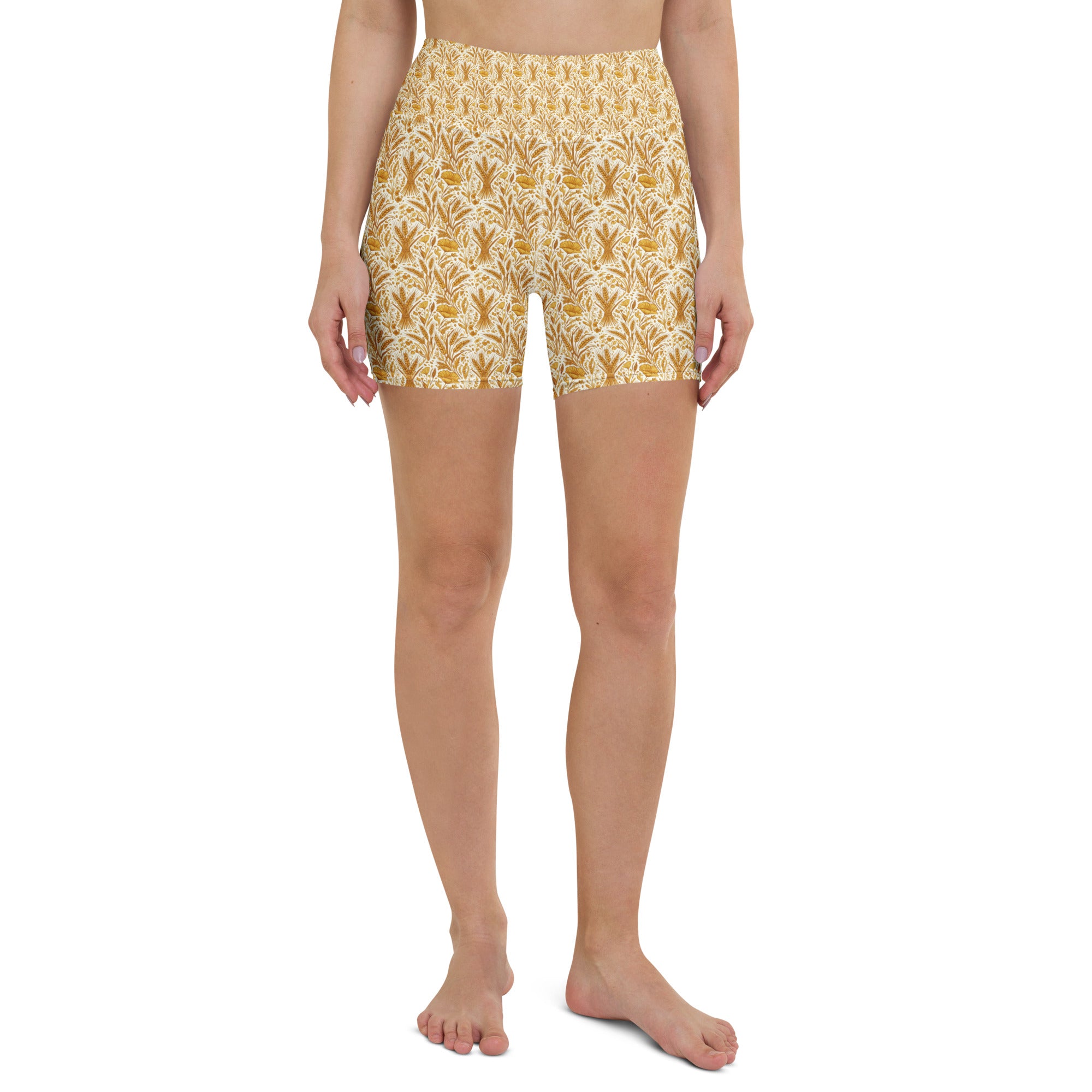 Wheat Field Harvest Yoga Shorts | GearBunch