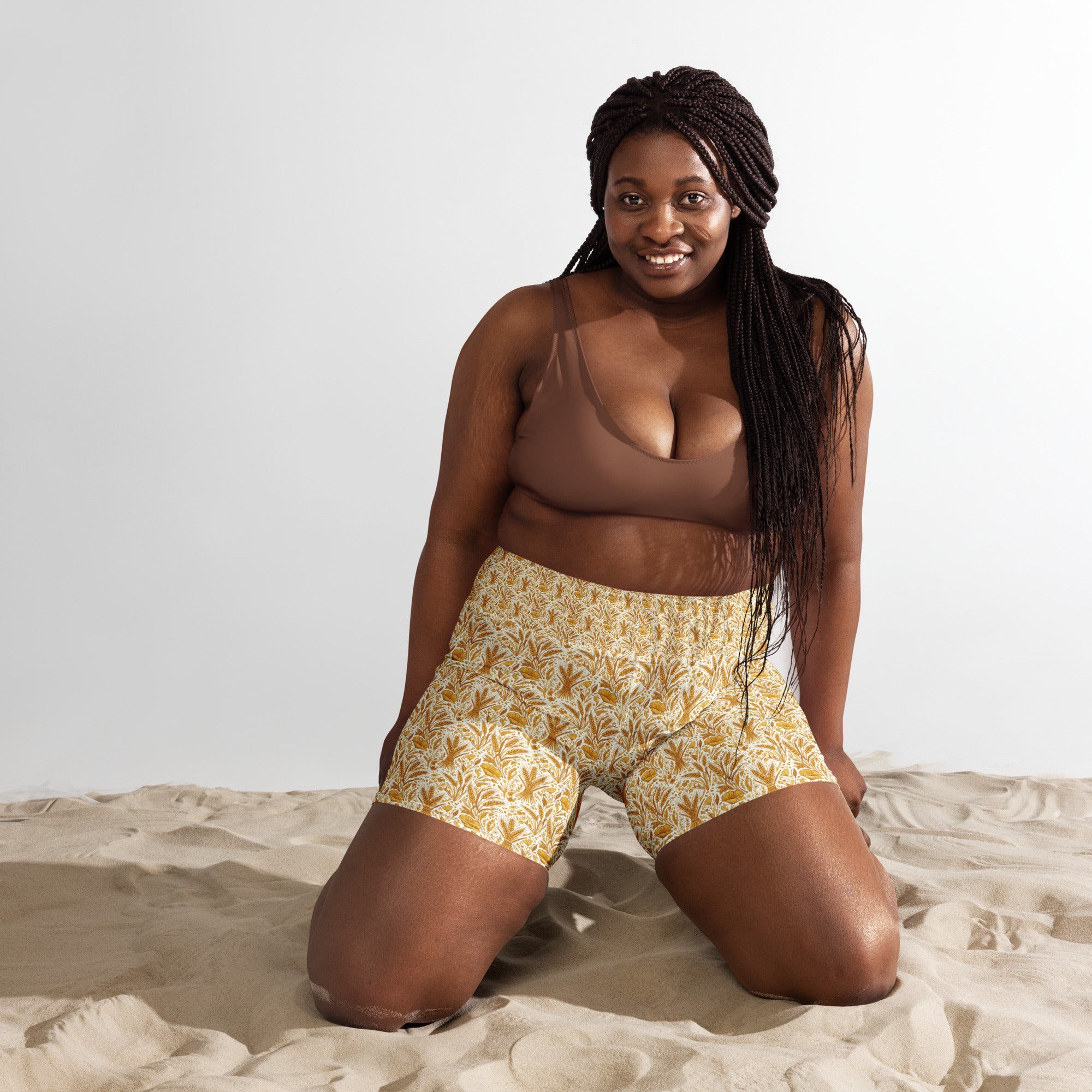 Wheat Field Harvest Yoga Shorts | GearBunch
