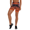Women's bat swarm twilight yoga shorts front view