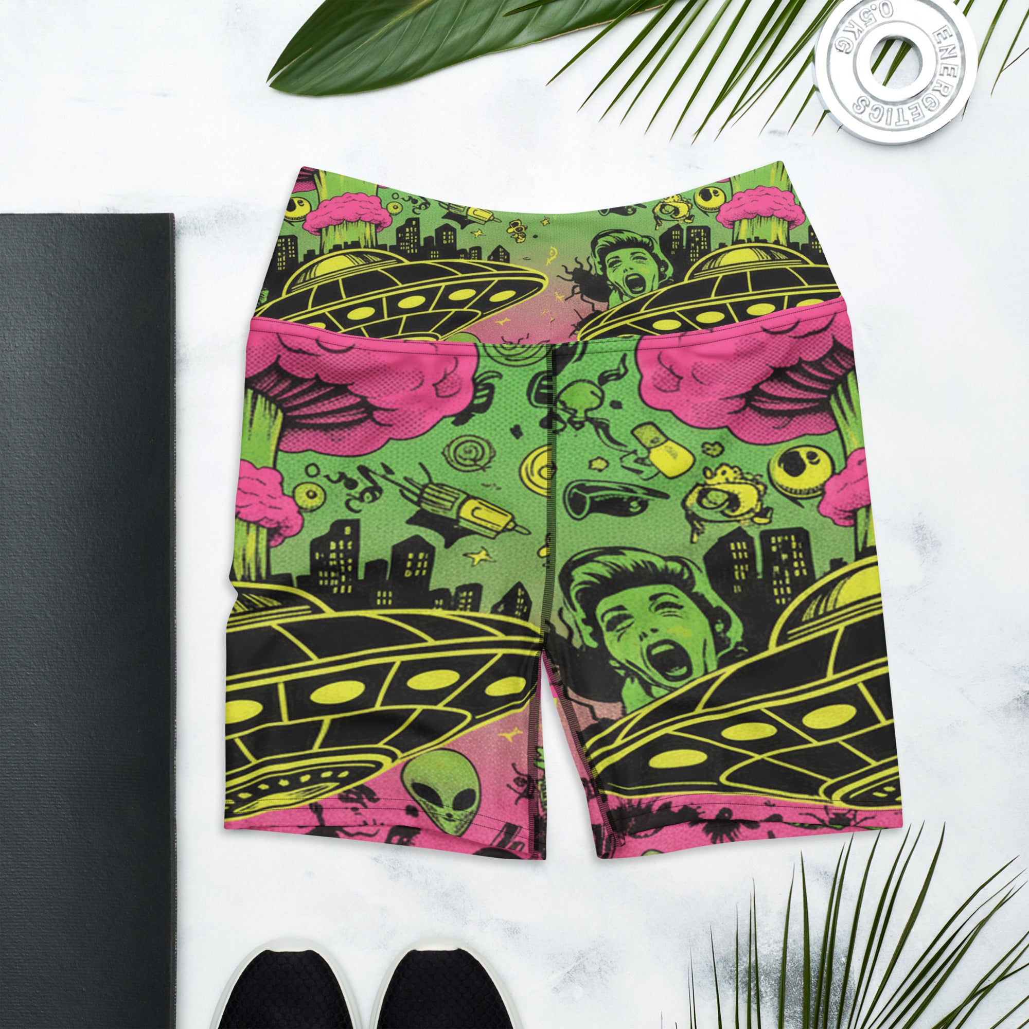 Drive-In Horror B-Movie Yoga Shorts | GearBunch