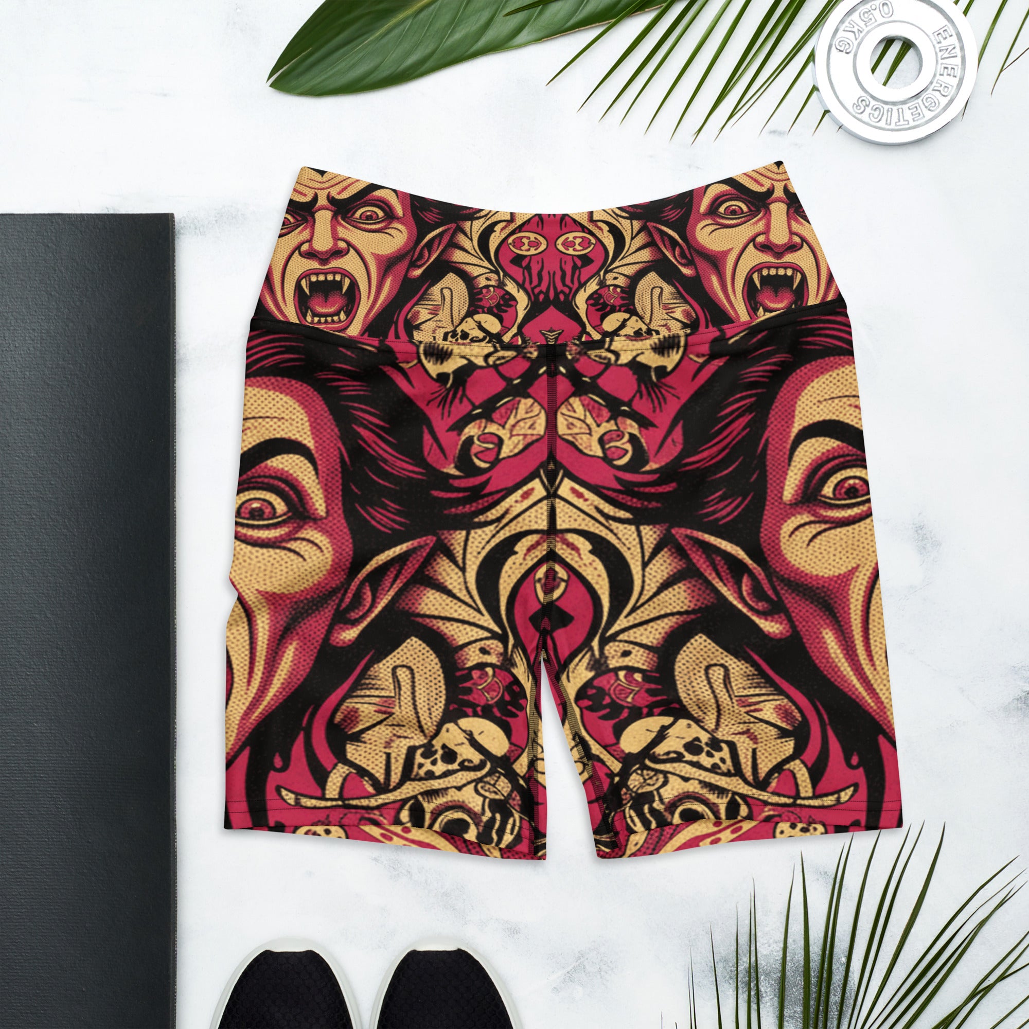Hammer Horror Poster Collage Yoga Shorts | GearBunch