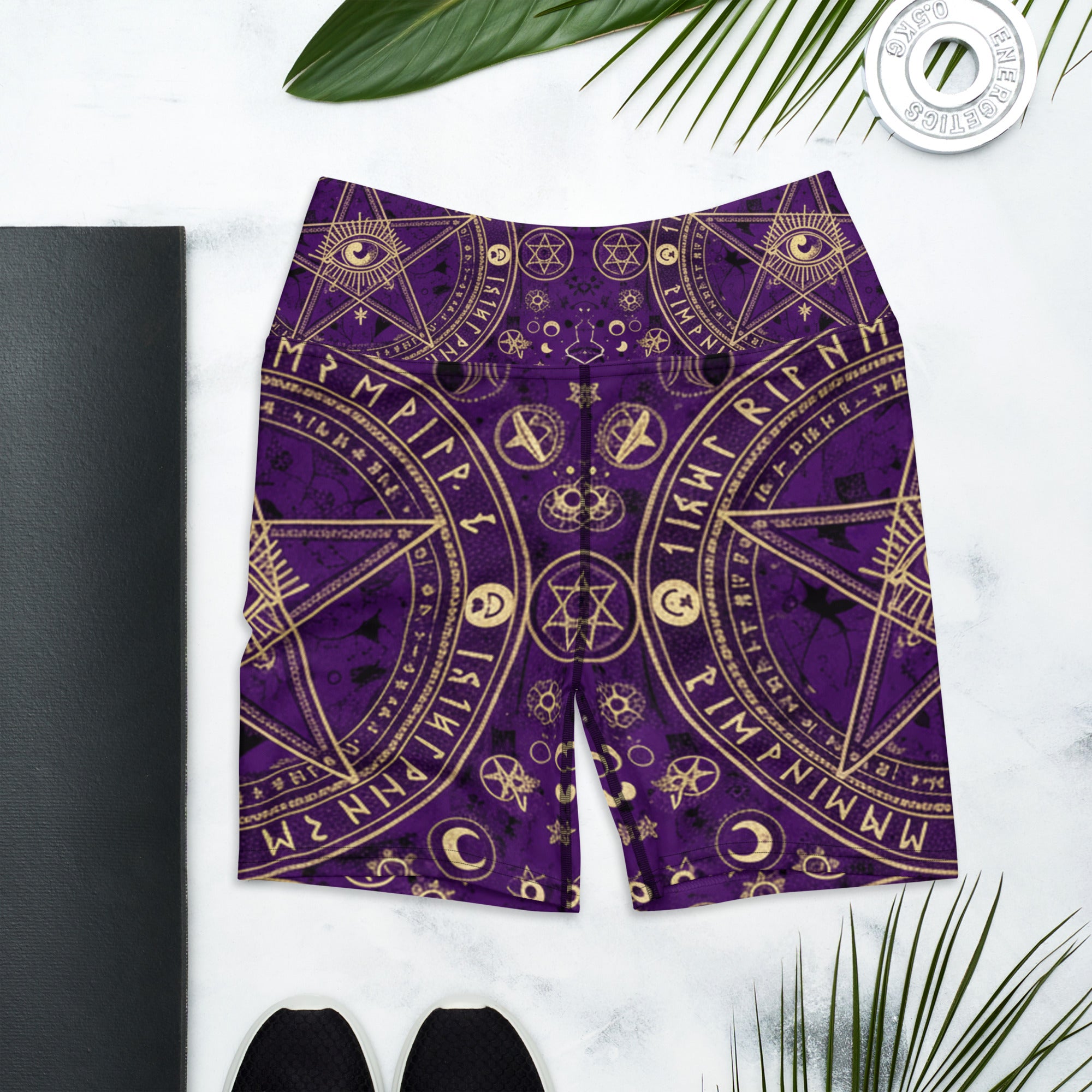Pentagram Geometric Mystic Yoga Shorts | GearBunch