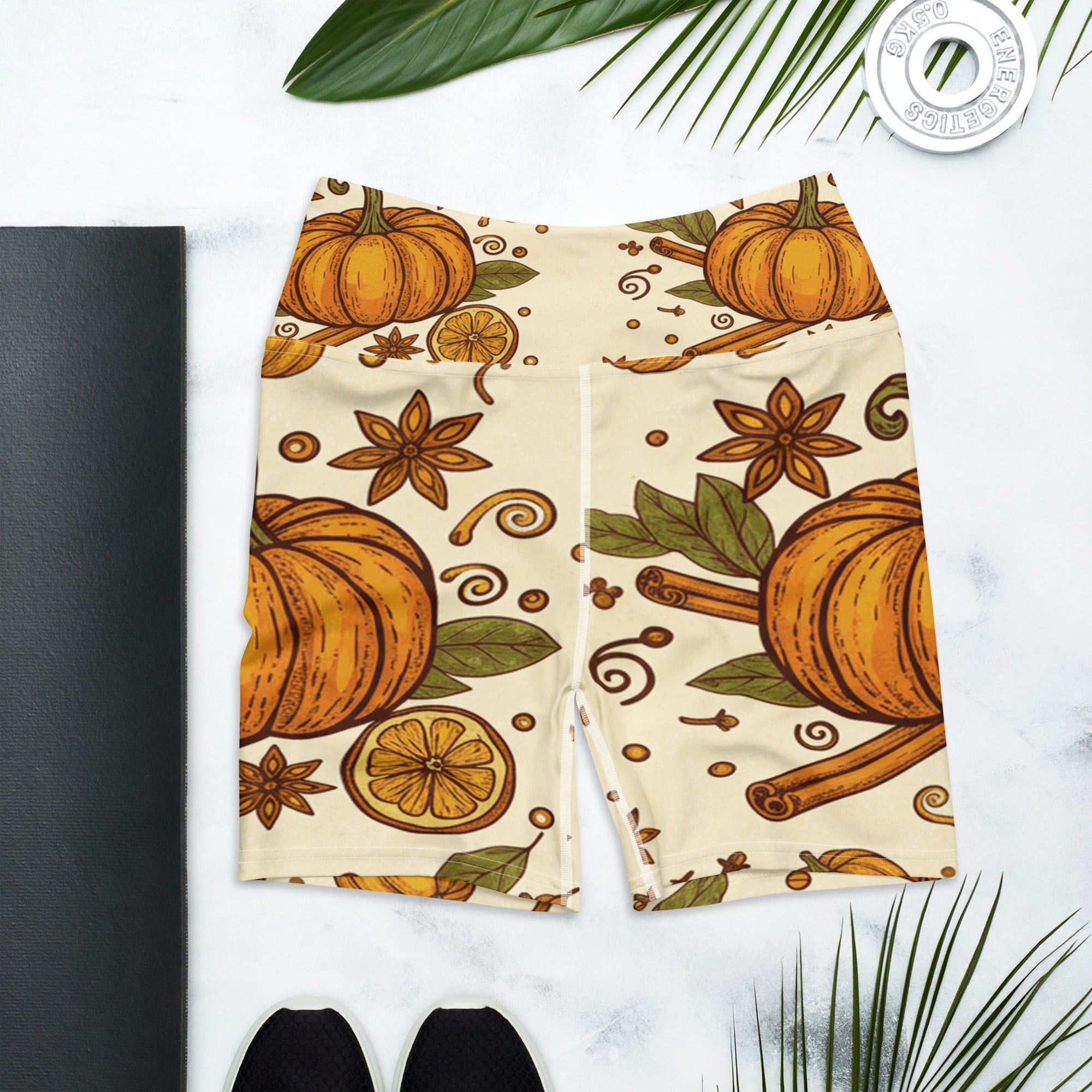 Pumpkin Spice Botanical Yoga Shorts | GearBunch
