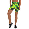 Bold and vibrant Neon Camo Yoga Shorts from GearBunch, perfect for workouts and everyday wear.