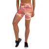 Rose gold camouflage print GearBunch Yoga Shorts for women, perfect for workouts and active lifestyles.