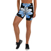 Silver Paillette Daisy Yoga Shorts featuring a floral paillette design, available now at GearBunch Yoga Shorts
