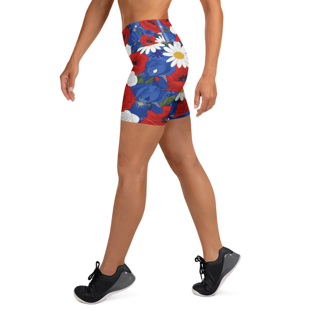 Americana Wildflower Yoga Shorts | GearBunch