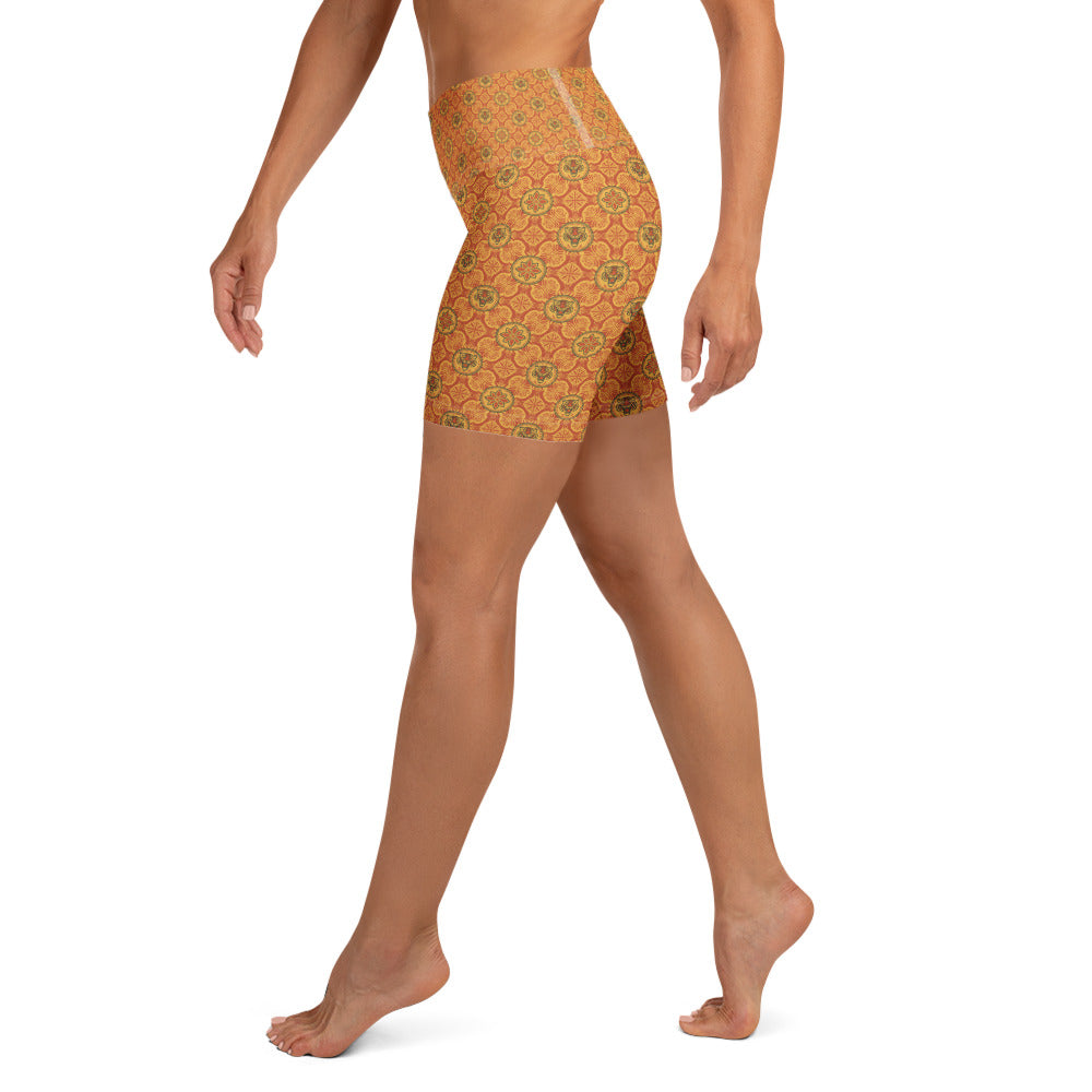 Striped Vintage Tiger Yoga Shorts | GearBunch