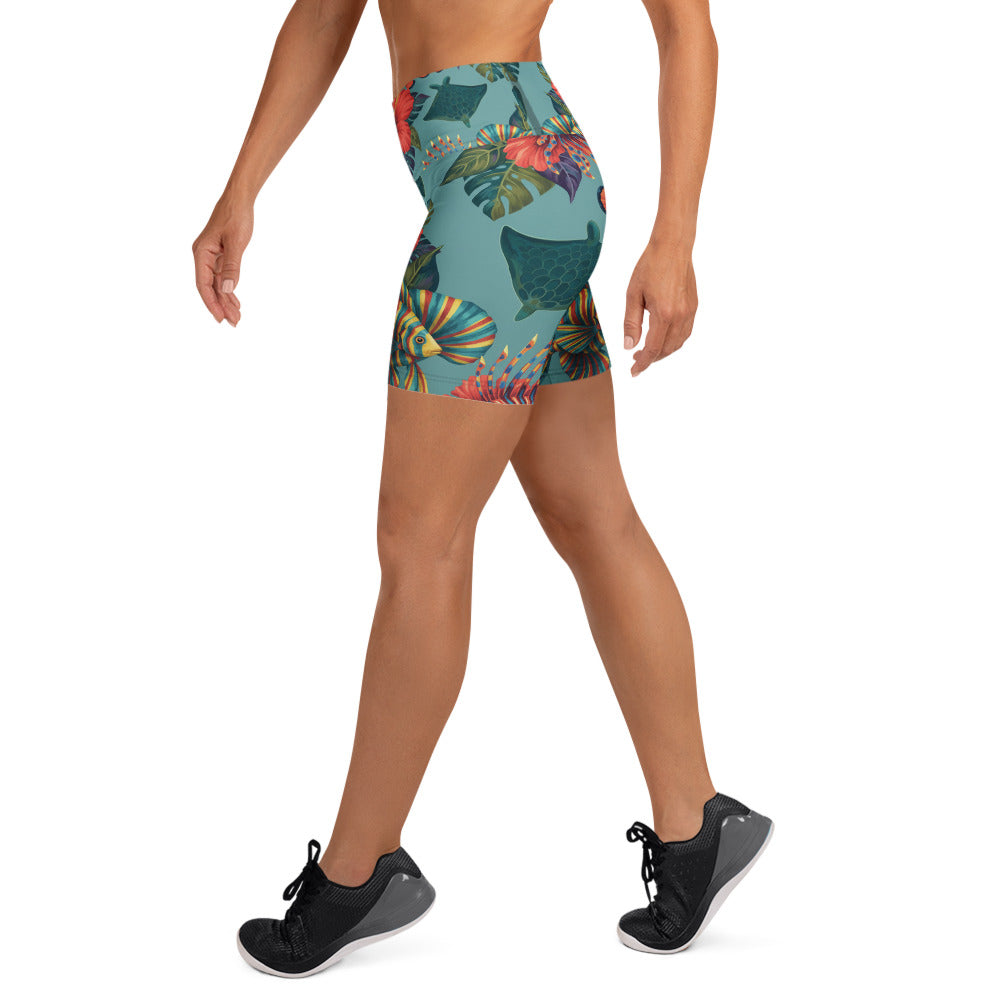Tropical Fish Yoga Shorts | GearBunch