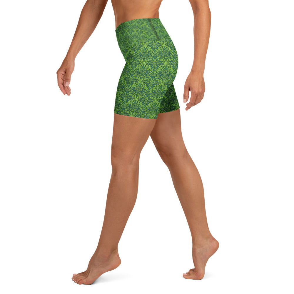 William Morris Tree Yoga Shorts | GearBunch
