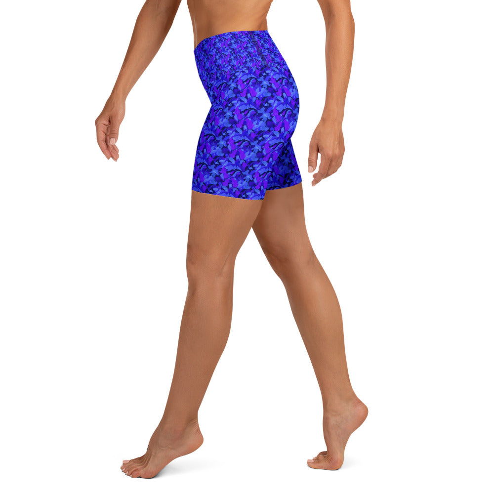 Touching Distance Abstract Yoga Shorts | GearBunch