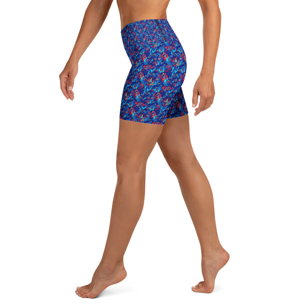 Colorful Tropical Fishes Yoga Shorts | GearBunch