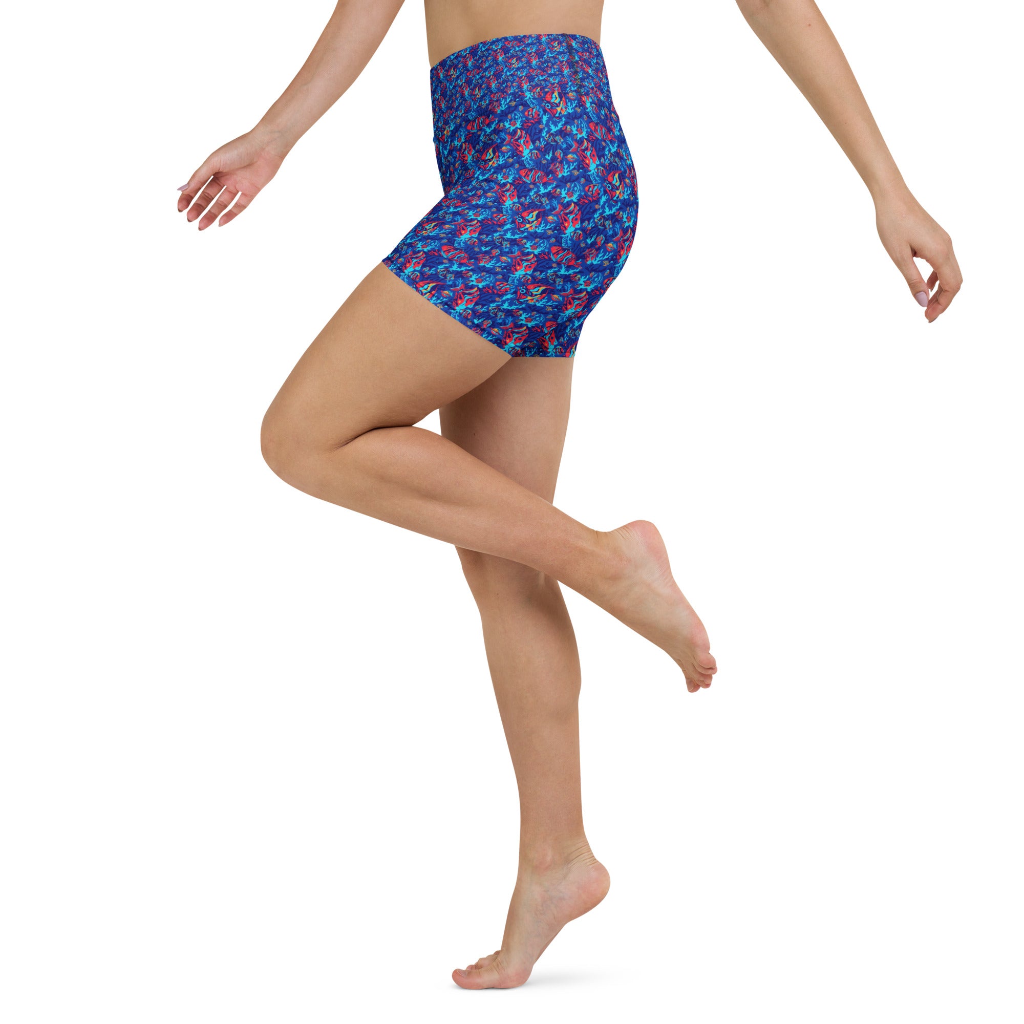 Colorful Tropical Fishes Yoga Shorts | GearBunch