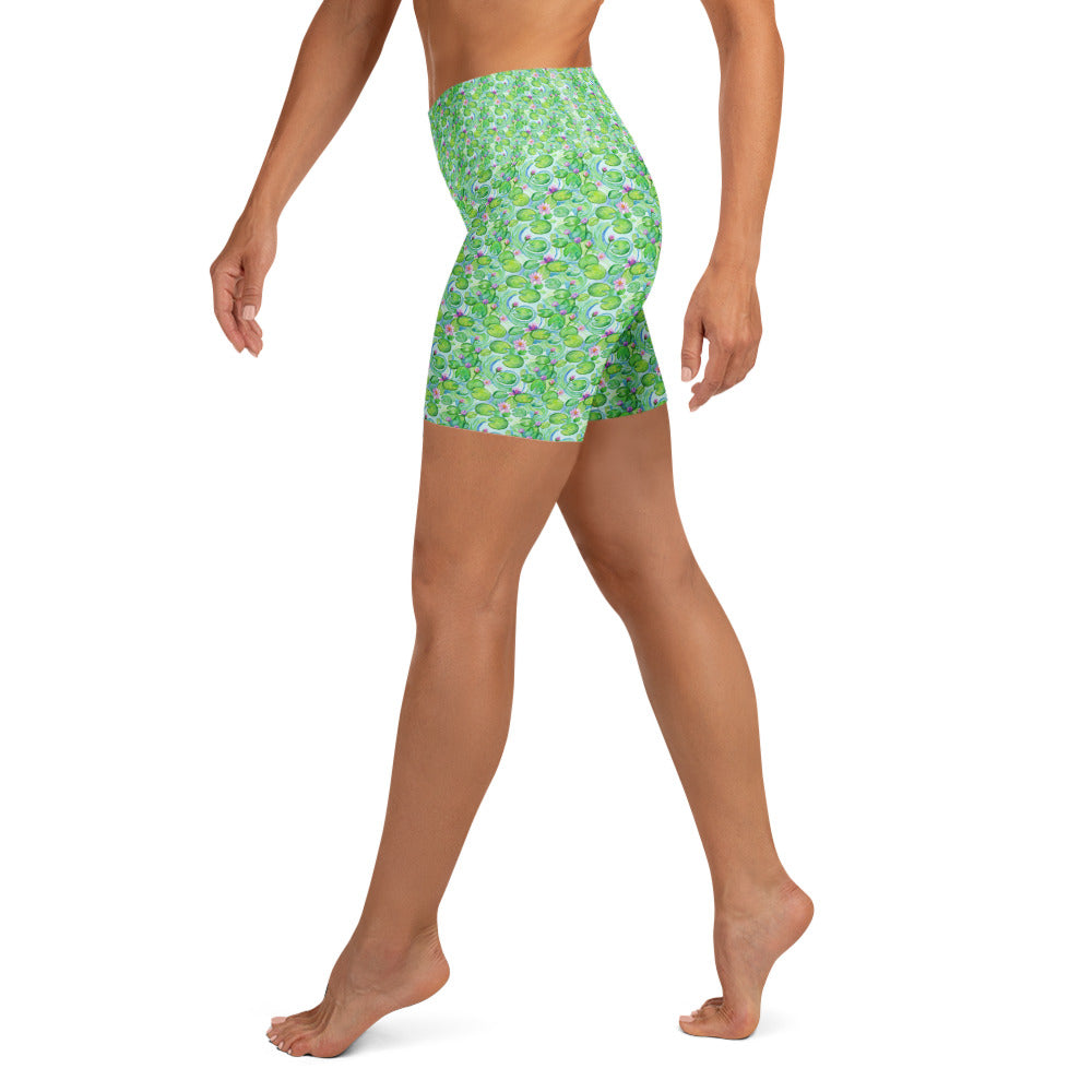 Claude Monet Water Lilies Yoga Shorts | GearBunch