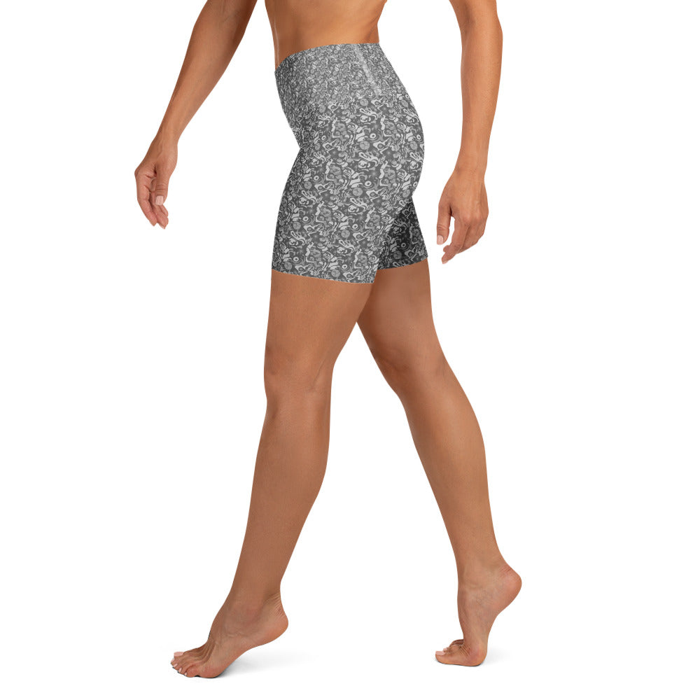 Psalm Abstract Yoga Shorts | GearBunch