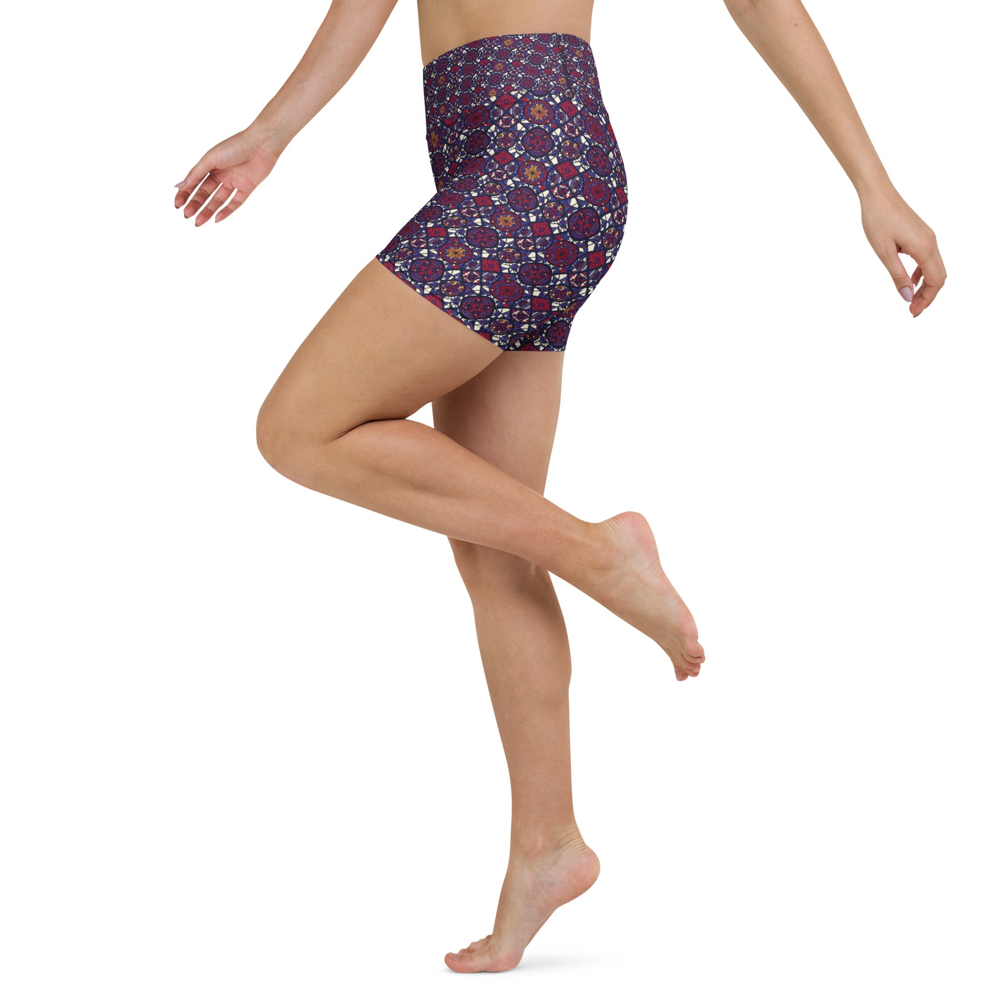 Stained Glass Cathedral Yoga Shorts | GearBunch