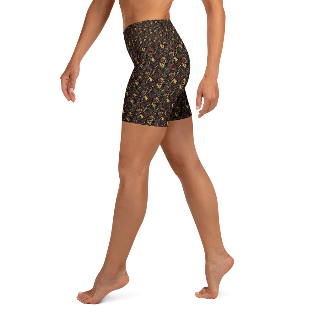 Armor of God Abstract Yoga Shorts | GearBunch